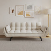Bellemave® 57" Soft Sofa with Two Armrests and Throw Pillow - Bellemave